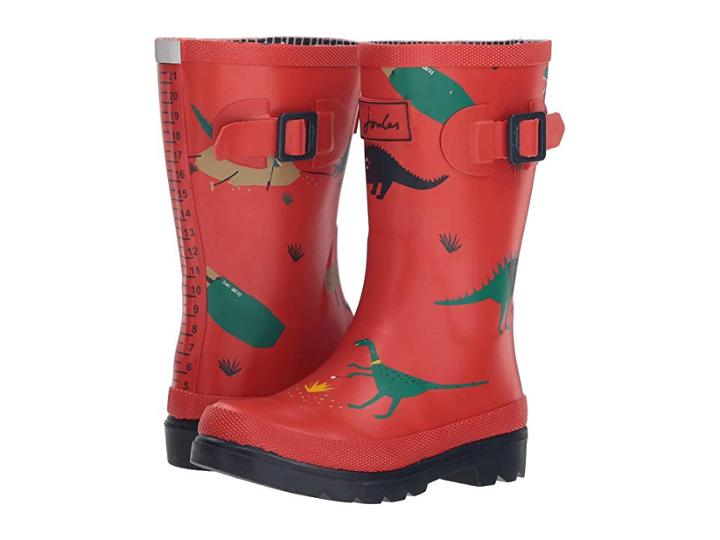 Joules Kids Printed Welly Rain Boot (toddler/little Kid/big Kid) (red Dinosaur) Boys Shoes