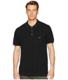 Todd Snyder Cotton Silk Ribbed Knit Polo (black) Men's Short Sleeve Knit