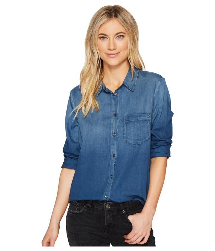 Ag Adriano Goldschmied Nola W/ Pocket Button-up Top (zuma) Women's Clothing