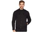 John Varvatos Star U.s.a. Sherpa Lined Knit Jean Jacket (black) Men's Coat