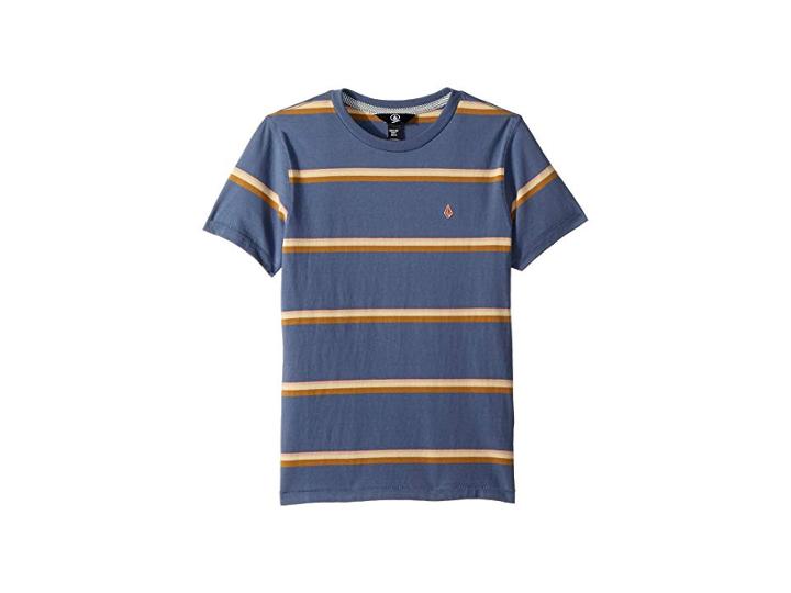 Volcom Kids Sheldon Crew Tee (big Kids) (deep Blue) Boy's T Shirt