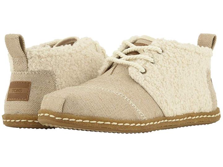 Toms Bota (natural Canvas/faux Shearling) Women's Lace Up Casual Shoes