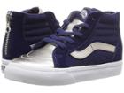 Vans Kids Sk8-hi Zip (infant/toddler) ((metallic Toe)medieval Blue/silver) Girls Shoes