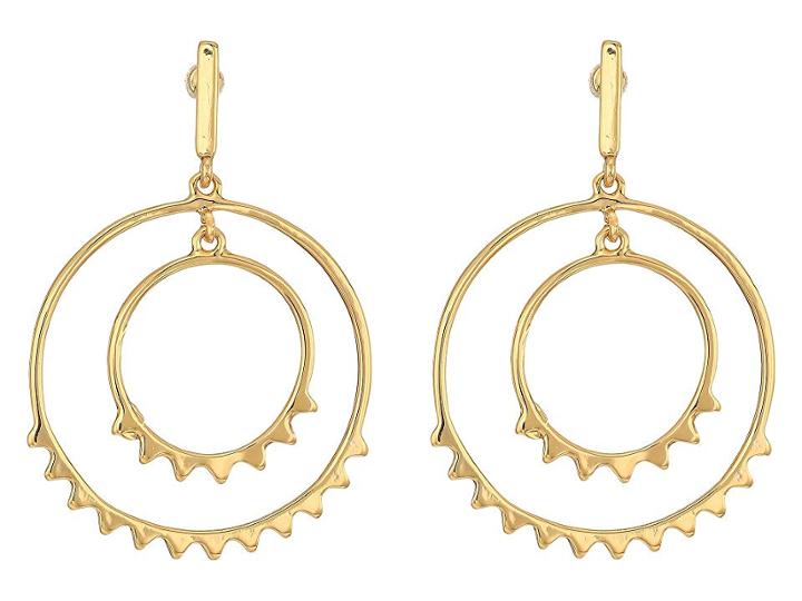 Rebecca Minkoff Ellie Double Circle Drop Earrings (gold) Earring