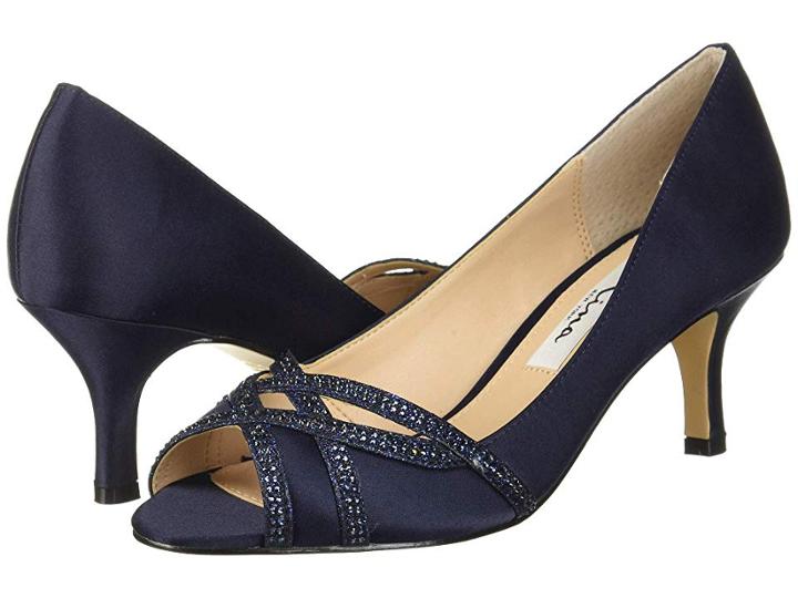 Nina Manon (new Navy Satin/navy Glitter) High Heels