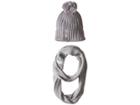 Calvin Klein Pom Hat And Loop Two-piece Set (heathered Mid Grey) Scarves