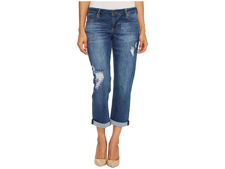 Liverpool Petite Peyton Slim Boyfriend On Vintage Super Comfort Stretch Denim In Montauk Mid Blue (montauk Mid Blue) Women's Jeans