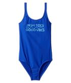 Hobie Kids Message Me One-piece Swimsuit (big Kids) (ultramarine) Girl's Swimsuits One Piece