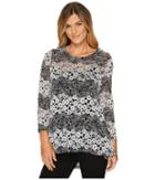 Nally & Millie White Lace Tunic With Back Pleat (grey) Women's Blouse