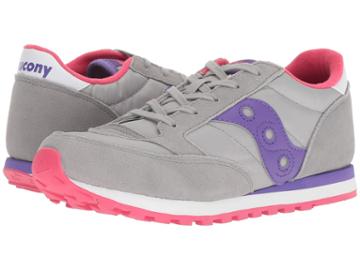 Saucony Kids Jazz Original (big Kid) (grey/purple) Girl's Shoes
