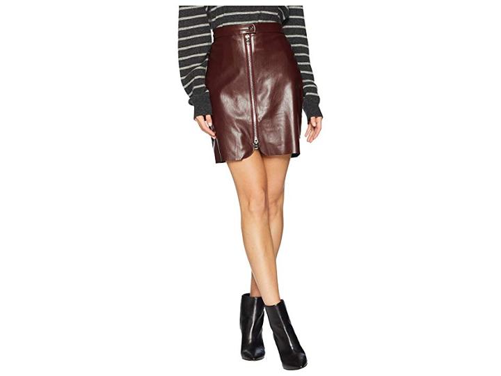 Bishop + Young Exposed Zip Mini Skirt (burgundy) Women's Skirt