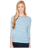 Columbia Harborside 3/4 Sleeve Shirt (sunlit Stripe) Women's Long Sleeve Pullover