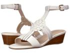 Cole Haan Findra Woven Slide Wedge Sandal (white Leather) Women's Sandals