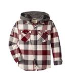 Lucky Brand Kids Long Sleeve Flannel Shirt W/ Hood (big Kids) (port Royal) Boy's Clothing