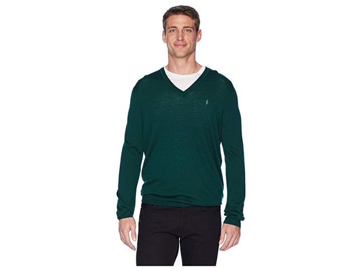 Polo Ralph Lauren Washable Merino V-neck Sweater (college Green) Men's Sweater