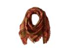 Vince Camuto Plaid Floral Double Face Blanket Square (olive) Scarves