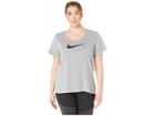 Nike Dry Dri-fittm Short Sleeve Scoop Tee (sizes 1x-3x) (dark Grey Heather/heather) Women's T Shirt