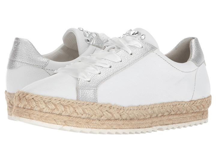 Paul Green Randy Sneaker (white Silver Combo) Women's Lace Up Casual Shoes