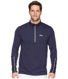 Fila Cutters Mock Neck Top (navy/navy/silver Foil) Men's Clothing
