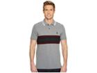 U.s. Polo Assn. Slim Fit Color Block Short Sleeve Pique Polo Shirt (campus Heather Grey) Men's Short Sleeve Pullover