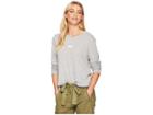 Hurley One And Only Box Perfect Crew Long Sleeve (grey Heather) Women's T Shirt