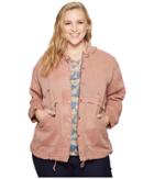Lucky Brand Plus Size Hooded Jacket (blush) Women's Coat