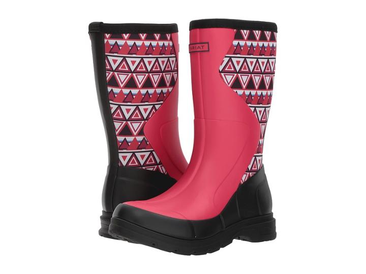 Ariat Springfield Rubber Boot (hot Pink/aztec Print) Women's Waterproof Boots