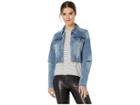 Juicy Couture Juicy Logo Patch Denim Jacket (beverly Wash) Women's Clothing