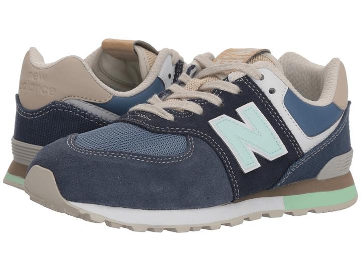 New Balance Kids Gc574v1 (big Kid) (navy/vintage Indigo) Kids Shoes