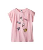 Karl Lagerfeld Kids Short Sleeve Tee W/ Embroidered Patches (little Kids) (baby Pink) Girl's T Shirt
