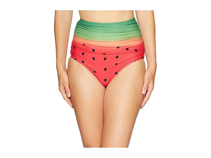 Unique Vintage Georgiana Ruched Bottom (watermelon Ombre) Women's Swimwear