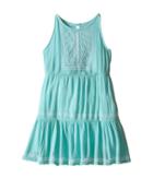 Lucky Brand Kids Abilyn Dress With Lace (little Kids) (aqua Sky) Girl's Dress