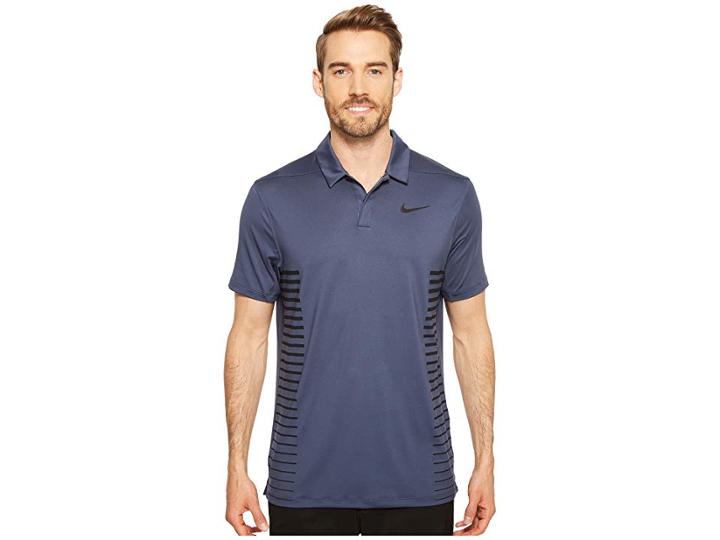 Nike Golf Zonal Cooling Print Polo (thunder Blue/dark Obsidian/black/flat Silver) Men's Clothing