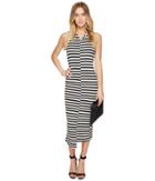 Kensie Soft Striped Ponte Dress Ks2k7720 (french Vanilla Combo) Women's Dress