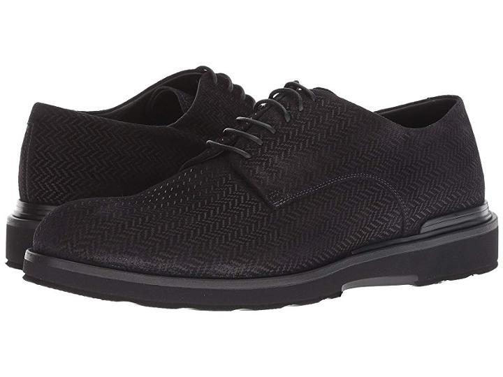 Giorgio Armani Chevron Suede Oxford (graphite) Men's Shoes