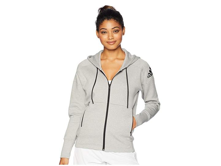 Adidas Sport Id Stadium Hoodie (stadium Heather/medium Grey) Women's Sweatshirt