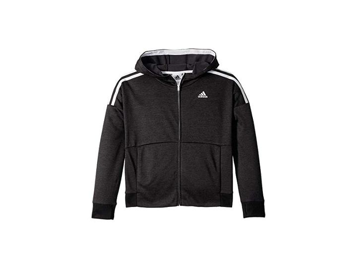 Adidas Kids Poly Fleece Jacket (big Kids) (black 095a) Girl's Coat