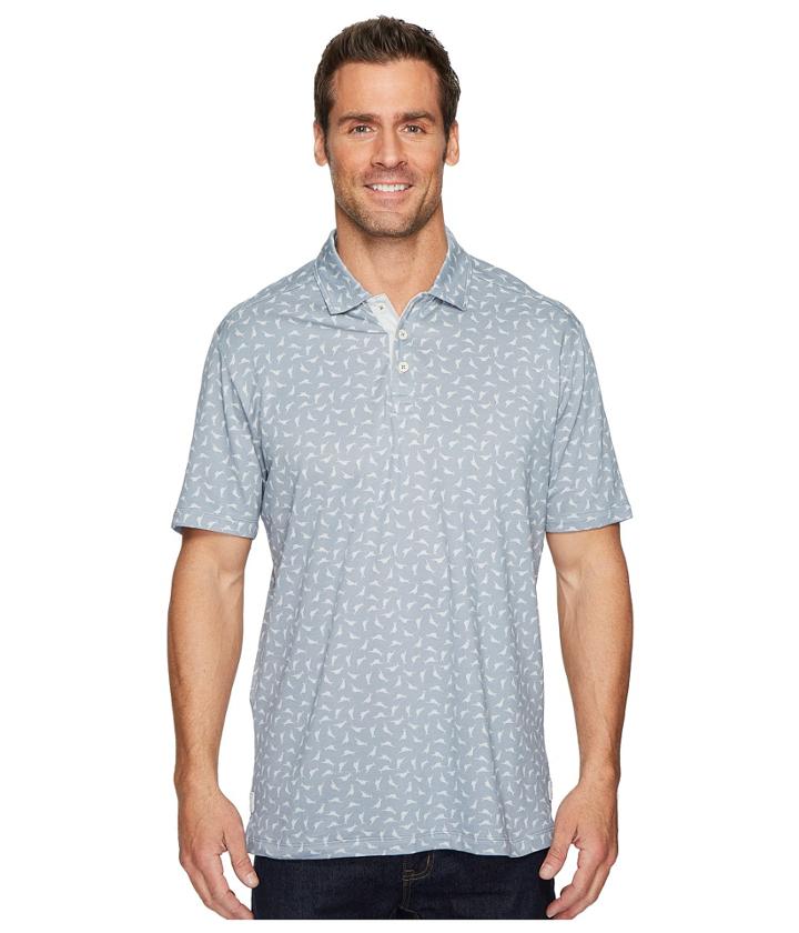Tommy Bahama Marlin Mixer Polo (iced Slate) Men's Clothing