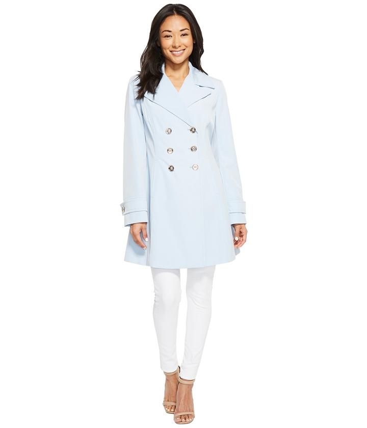 Ivanka Trump Double Breasted Raincoat (sky) Women's Coat