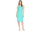 Michael Michael Kors Rib Circle Trim Dress (aqua) Women's Dress