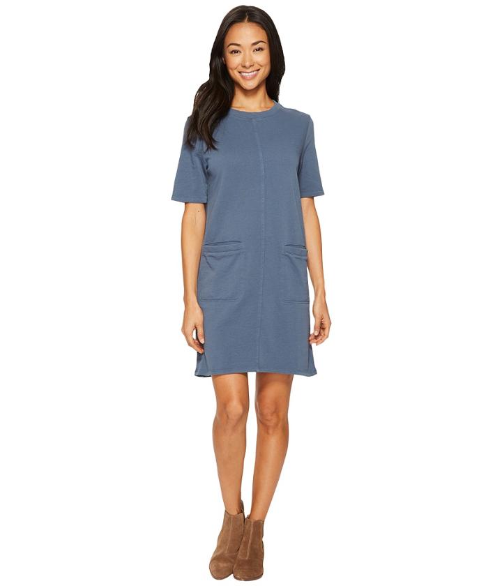 Alternative Lightweight French Terry Weathered Wash Dress (denim Blue) Women's Dress