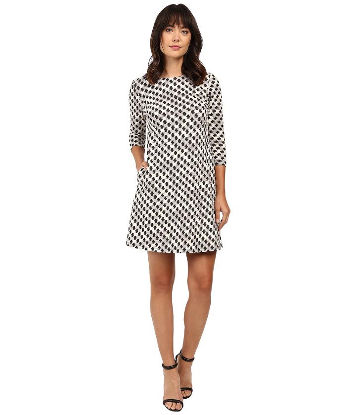 Taylor Knit Jacquard A-line Dress (cream/black) Women's Dress