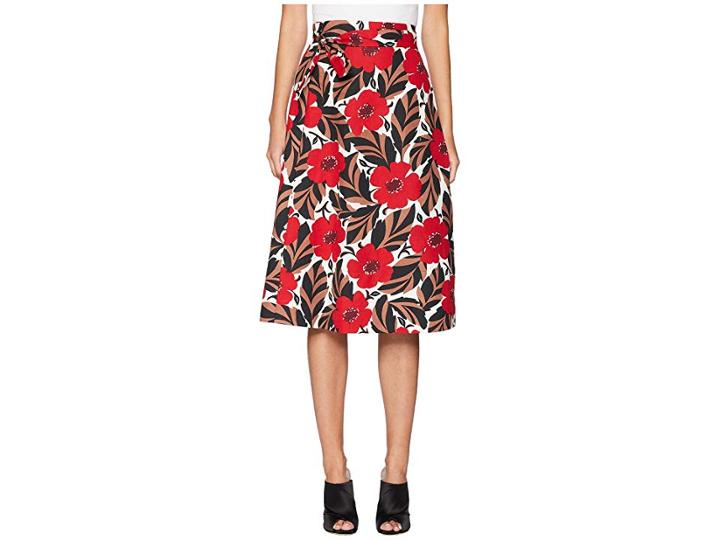 Kate Spade New York Poppy Field Wrap Skirt (lingonberry) Women's Skirt