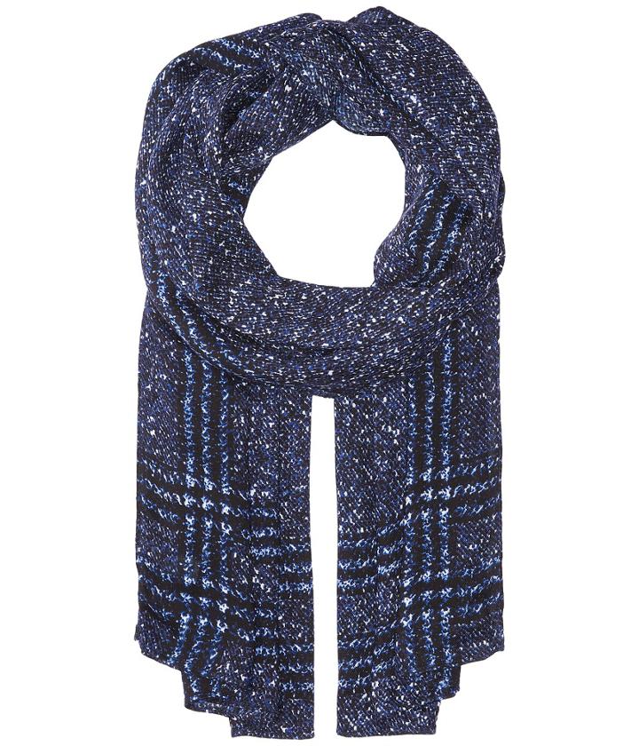 Michael Michael Kors Plaid Tweed Oblong (blue) Scarves