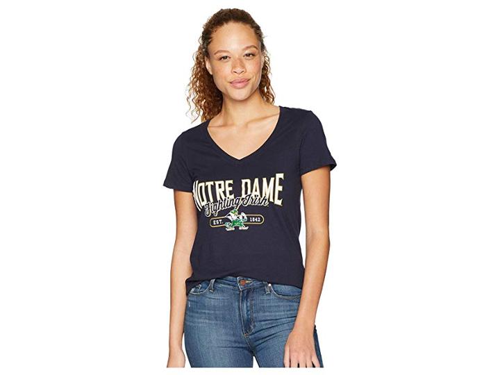 Champion College Notre Dame Fighting Irish University V-neck Tee (navy 2) Women's T Shirt