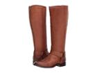 Frye Phillip Harness Tall Wide Calf (cognac Waxed Veg Calf) Women's Zip Boots