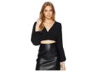 J.o.a. Twist Front Bell Sleeve Top (black) Women's Clothing
