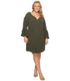 Michael Michael Kors Plus Size Lace-up Sleeve Dress (ivy) Women's Dress