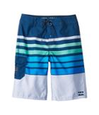 Billabong Kids All Day Og Stripe Boardshorts (big Kids) (blue) Boy's Swimwear