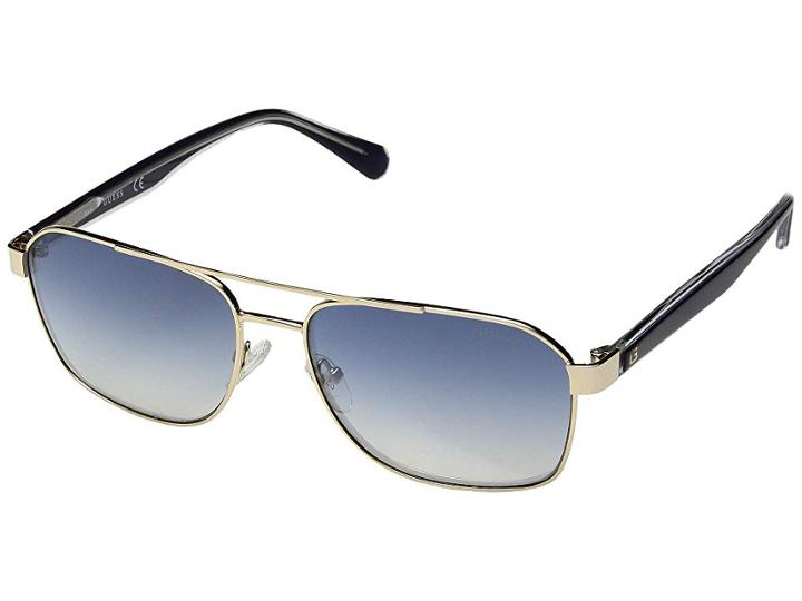 Guess Gu6936 (shiny Gold Front/navy Gradient/gold Flash Lens) Fashion Sunglasses